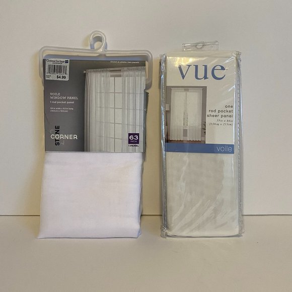 2 Rod Pocket Window Panel Sheer Curtains - Picture 1 of 4